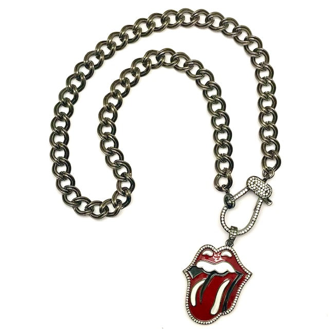 GUNMETAL CHAIN + RED TONGUE