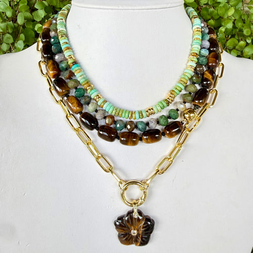 GOLD CHAIN + CHOCOLATE FLOWER