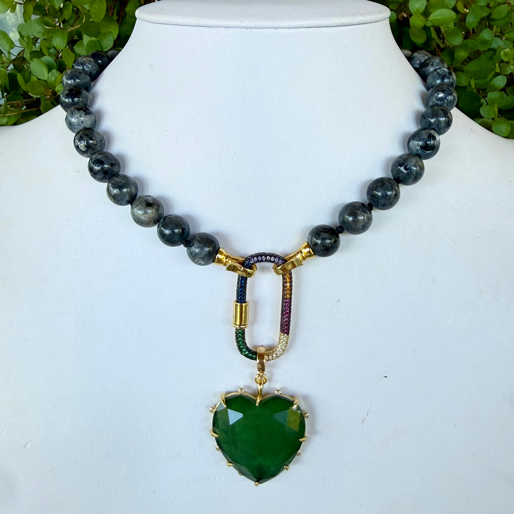 LABRADORITE + HEART