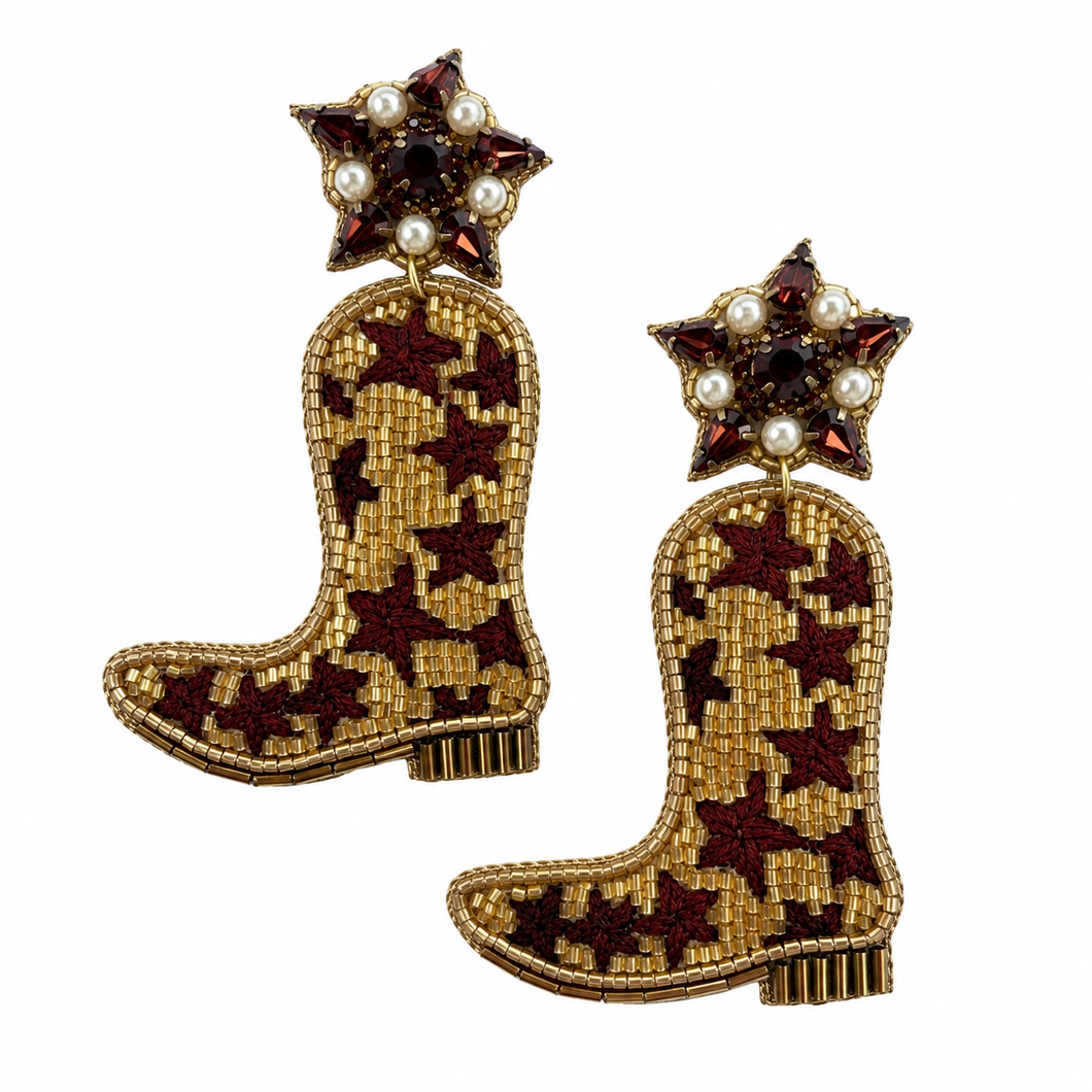 BROWN STAR COWBOY BOOTS