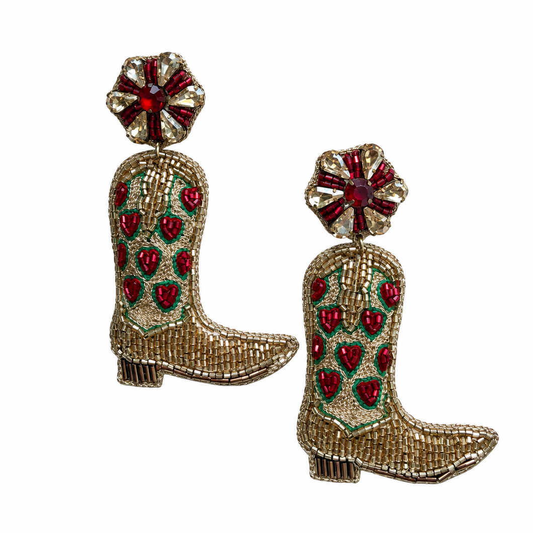 RED HEART COWBOY BOOTS