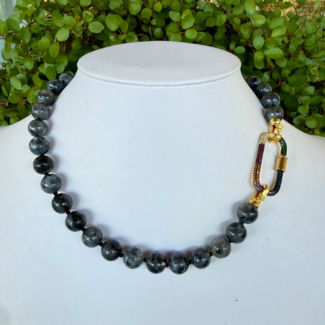 LABRADORITE + EMBELLISHED CLASP
