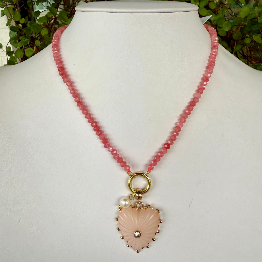 PINK BEADED + PINK HEART