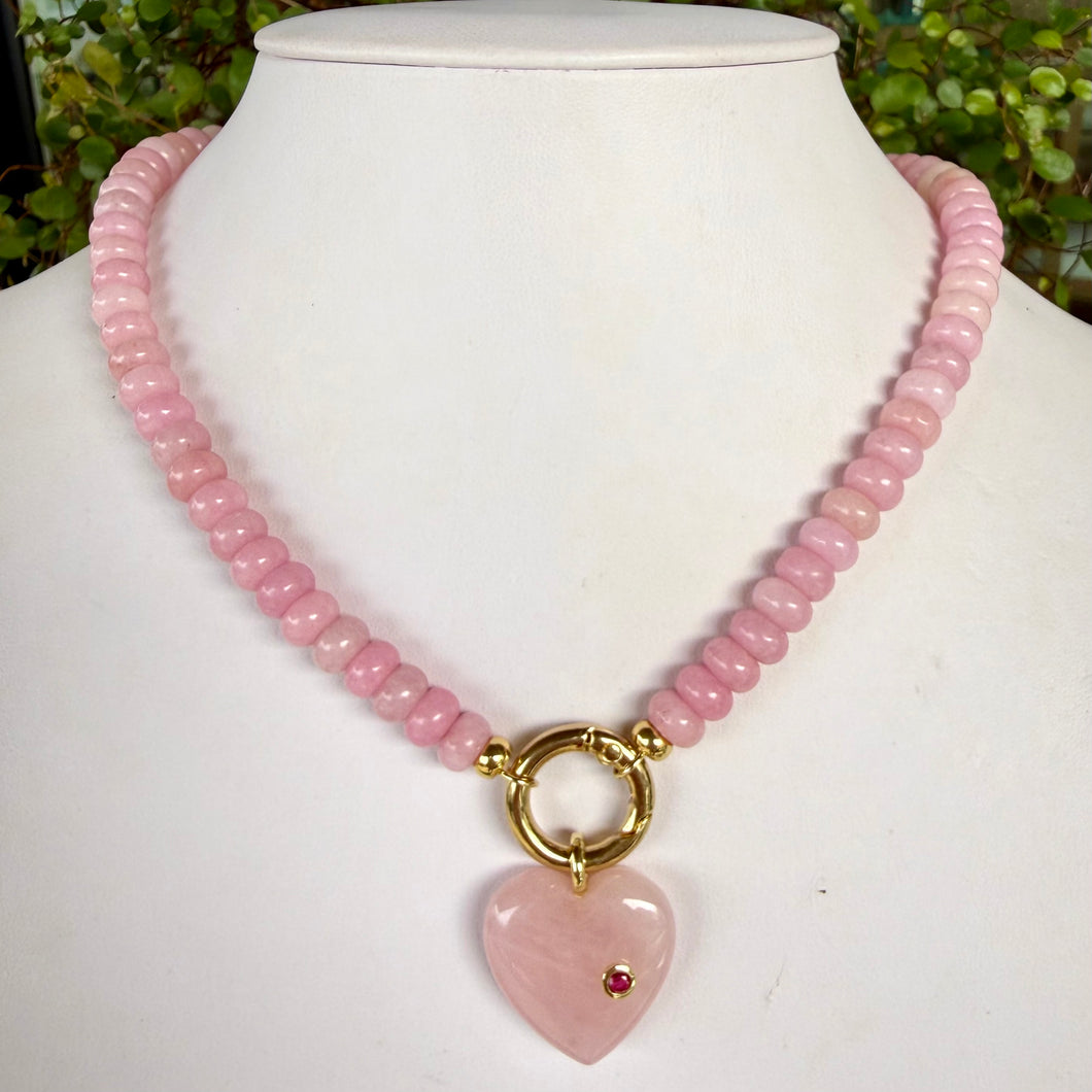 PINK GEMSTONE HEART - LIGHT PINK