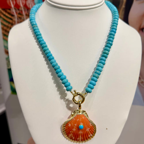 TURQUOISE + CORAL SHELL