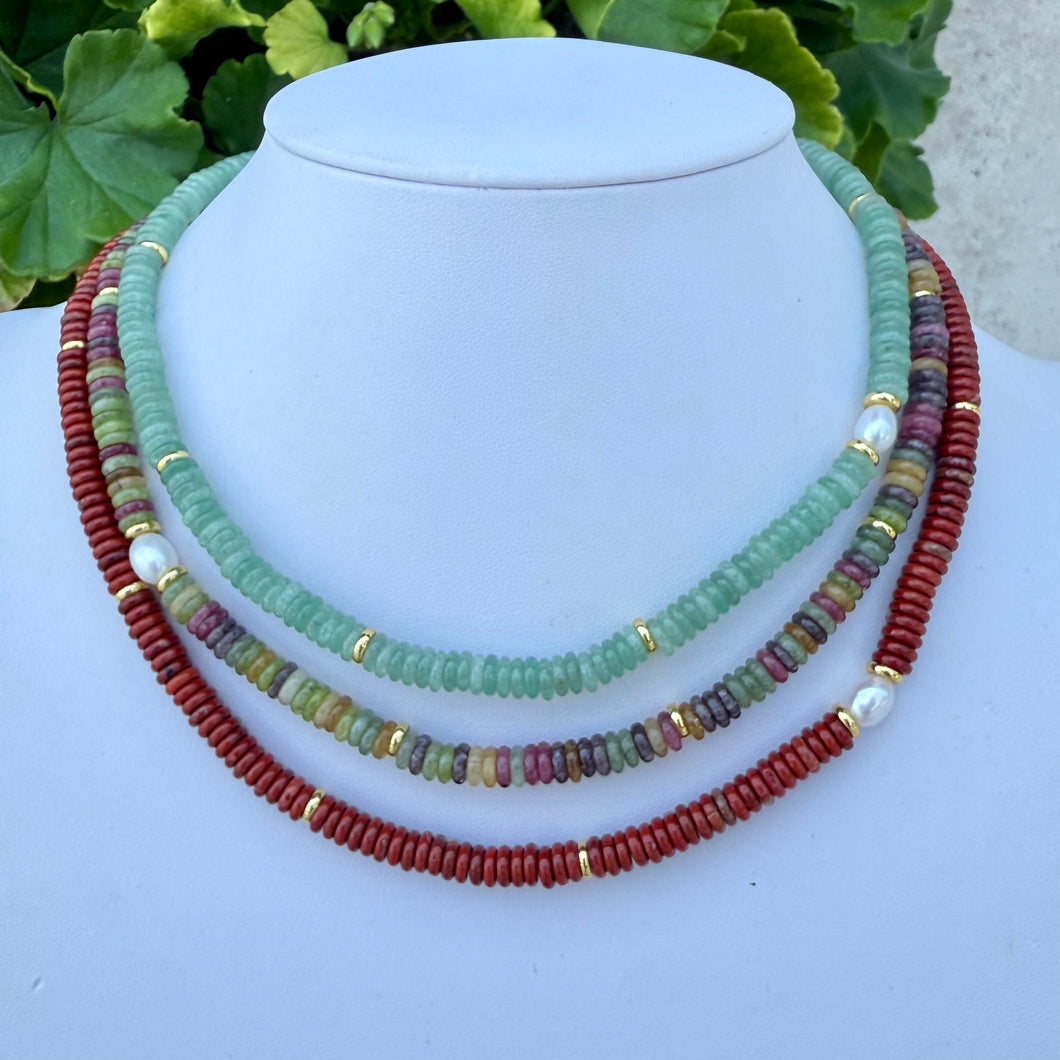 BEADED LAYERS + PEARL - ASSORTED COLORS