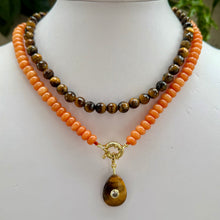 ORANGE BEADED + BROWN DROP