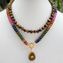 MULTI BEADED + BROWN DROP