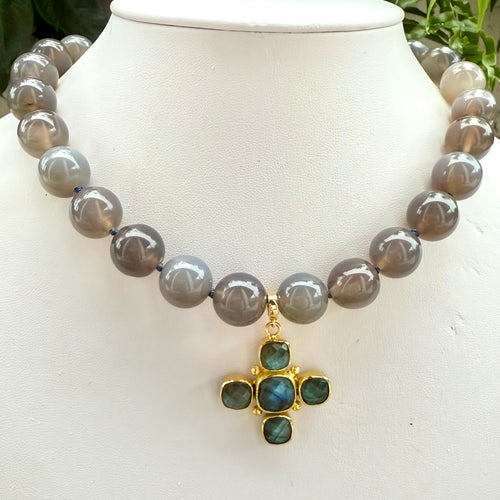 LABRADORITE CROSS