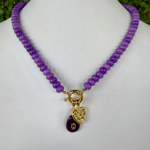 PURPLE GEMSTONE + HEART