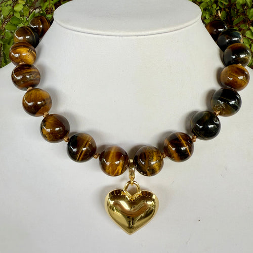 GOLD HEART - BROWN