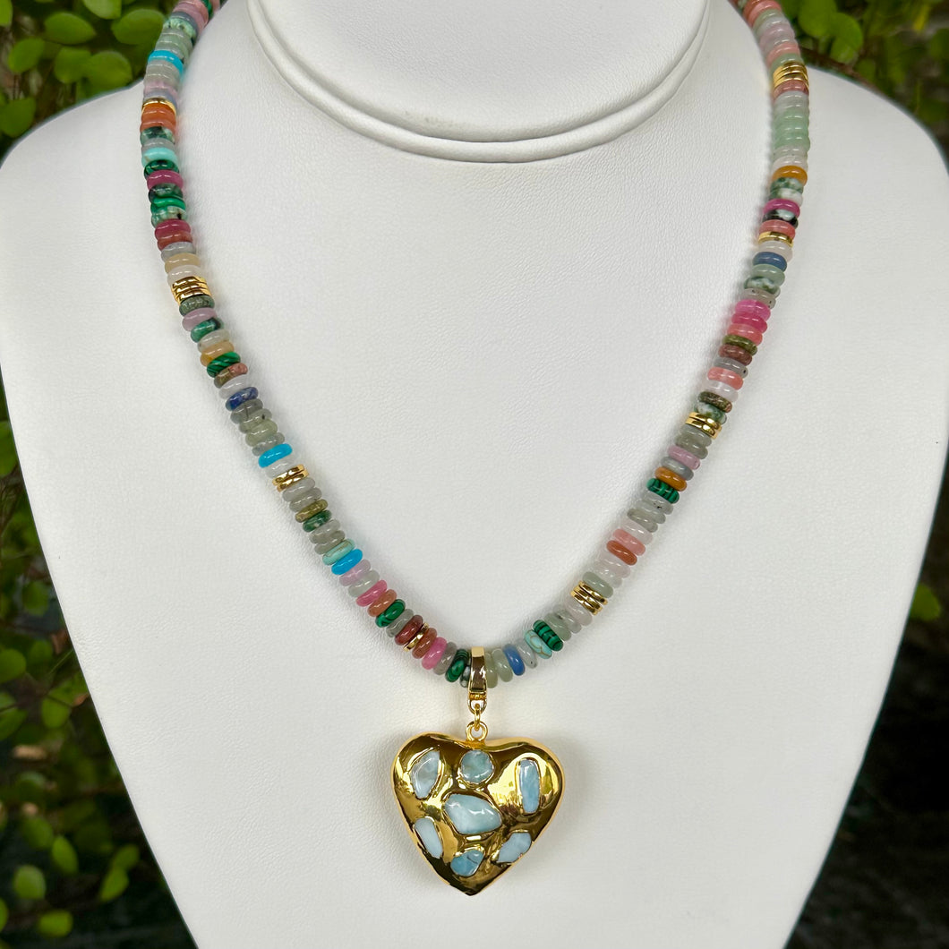 MULTI BEADED + HEART