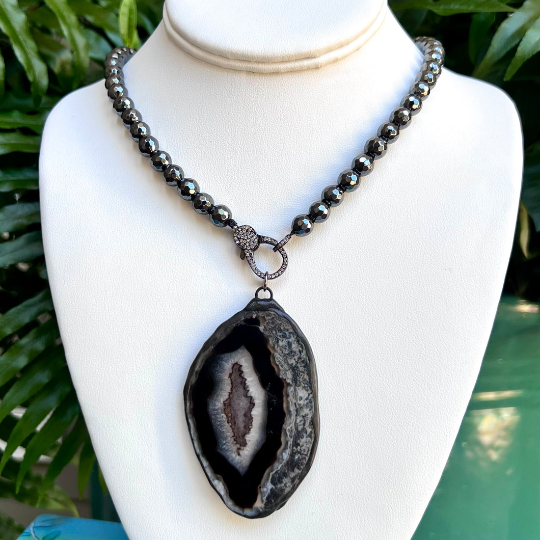 HEMATITE + AGATE SLICE