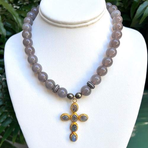 LABRADORITE CROSS