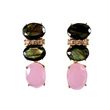 LUCY GEMSTONE EARRINGS - PINK