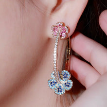PAVE FLOWER HOOPS