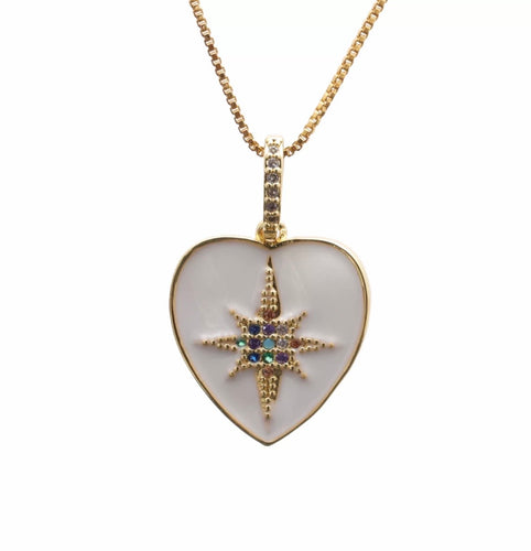 WHITE HEART NECKLACE