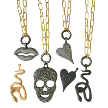 GOLD CHAIN + ASSORTED PENDANTS
