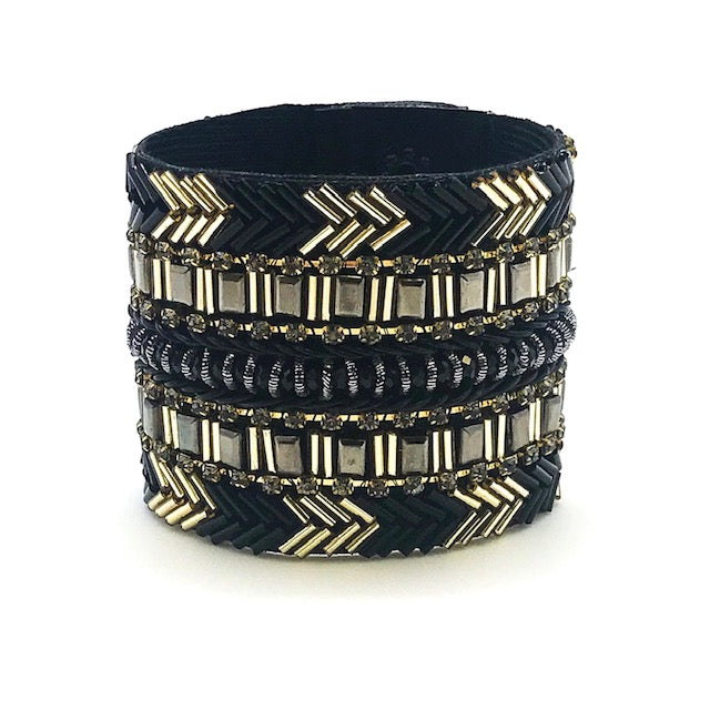 BEADED LEATHER CUFF