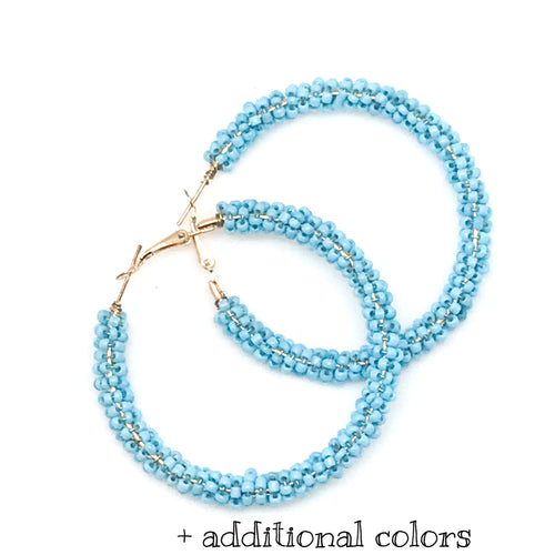 BEADED HOOPS - ASSORTED COLORS