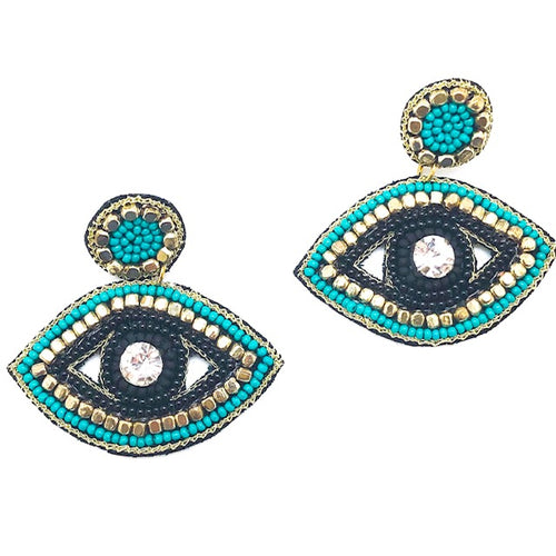 TURQUOISE + GOLD ACCENT EYE DROP