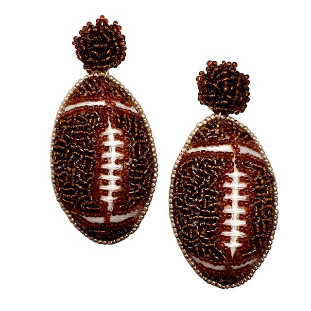 Beaded Football Earrings – Mamili